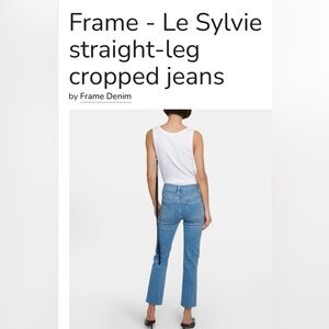 Frame Denim NWT $240 SYLVIE CROP High Rise Straight Leg Jeans Size 32